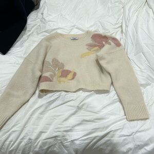 Petite studio S Bailey Mohair Sweater Floral Print Ivory